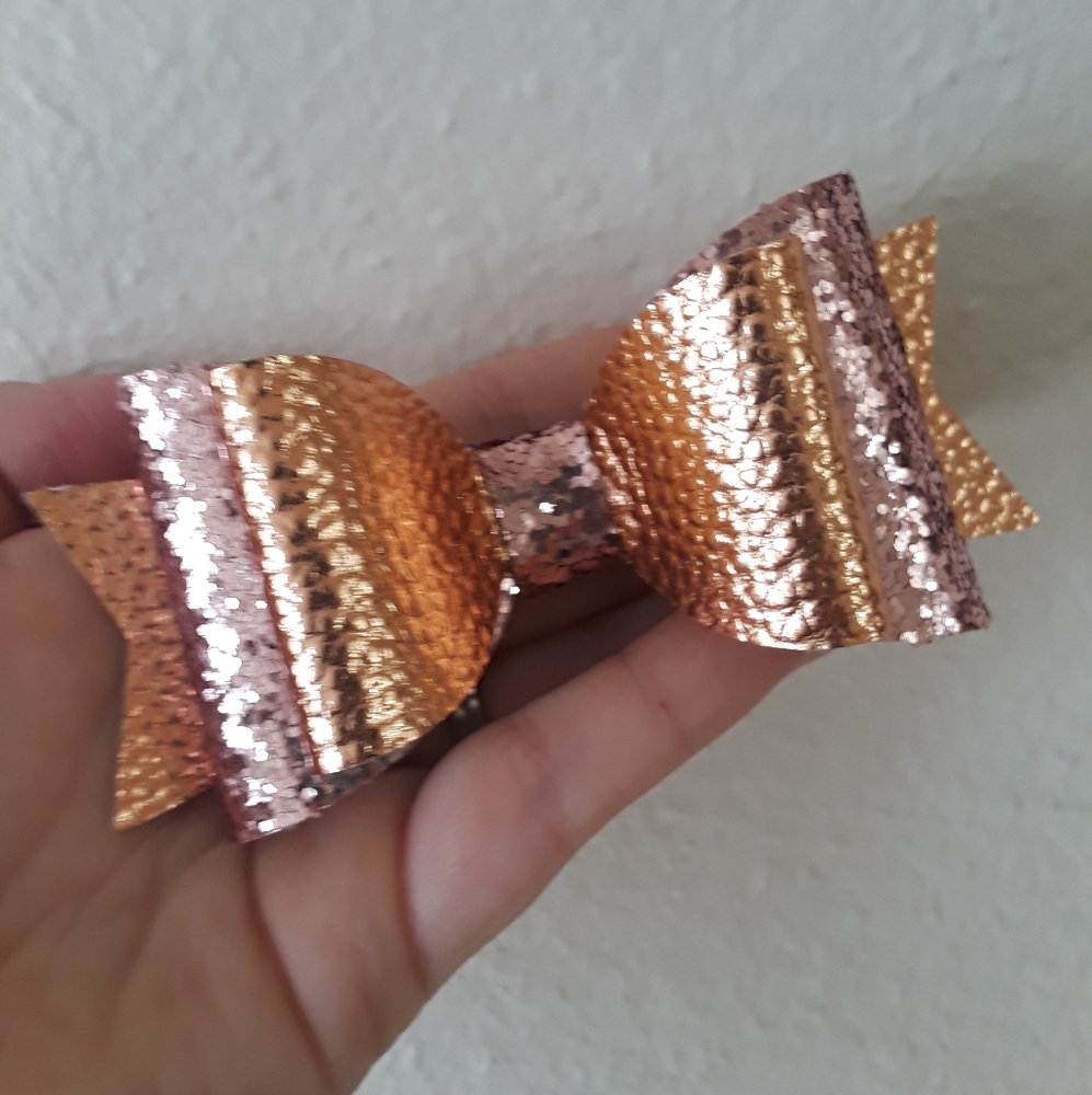 Faux leather bow headband